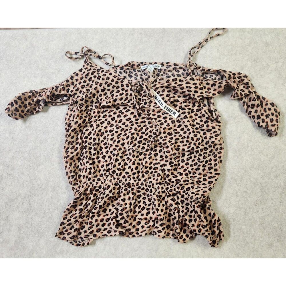 Moral Fiber Woman's Lepard Print Blouse Size XL - Picture 3 of 3